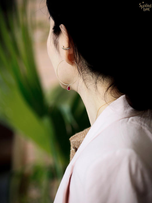SpoiledBrat Jewelry红宝石大耳圈 商品图3