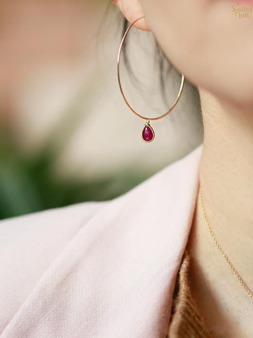 SpoiledBrat Jewelry红宝石大耳圈 商品图1