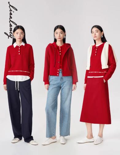 朗姿 【马踏春风】2026羊毛羊绒简约POLO领针织衫LAHADAKPR001R11 商品图3