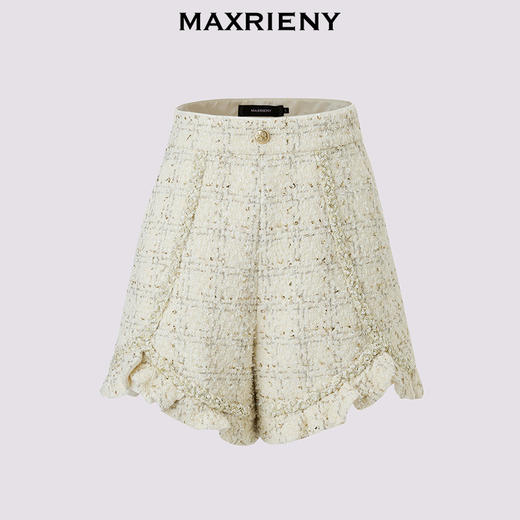 MAXRIENYMAXRIENY宫廷复古风荷叶边小a摆花纱短裤女(货号:MC85PA751) 商品图4