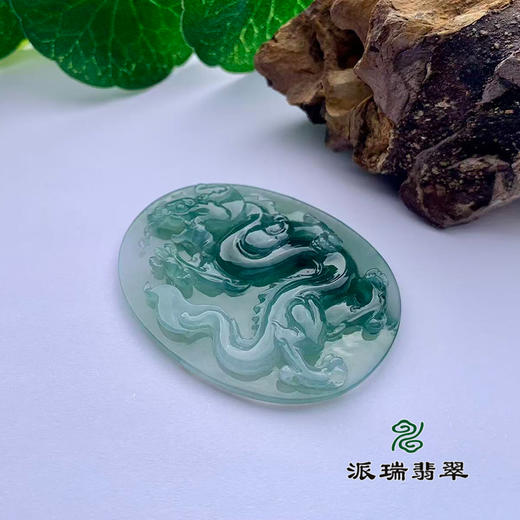 派瑞翡翠 翡翠挂件 糯冰种 飘蓝花 商品图3