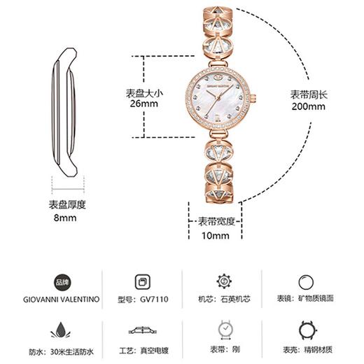 【华伦天奴女士手表】意式奢品钻光臻表，腕间鎏金新年焕彩！ 商品图2