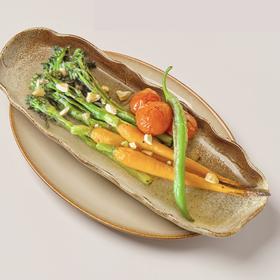 黄油烤蔬菜拼｜西兰台、手指萝卜、杭椒、小番茄