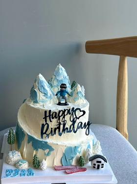 「男士」 雪山滑雪微景观蛋糕