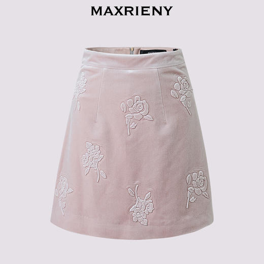玛克门店发货：MAXRIENY宫廷压花半裙精致a摆短裙(货号:MC85SK801) 商品图4