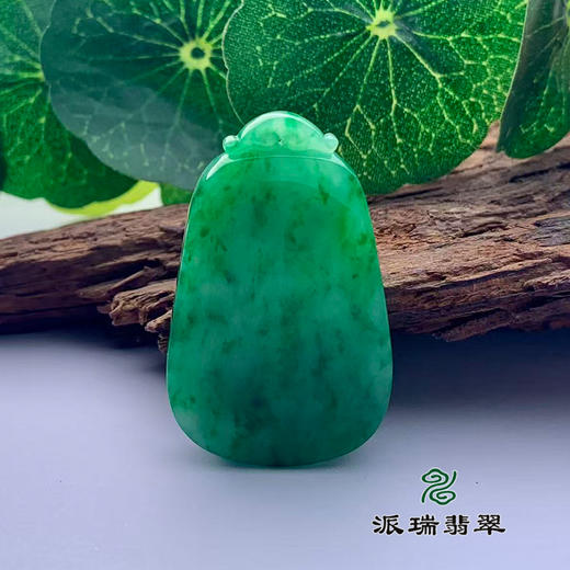 派瑞翡翠 翡翠挂件 糯种 阳绿 商品图1