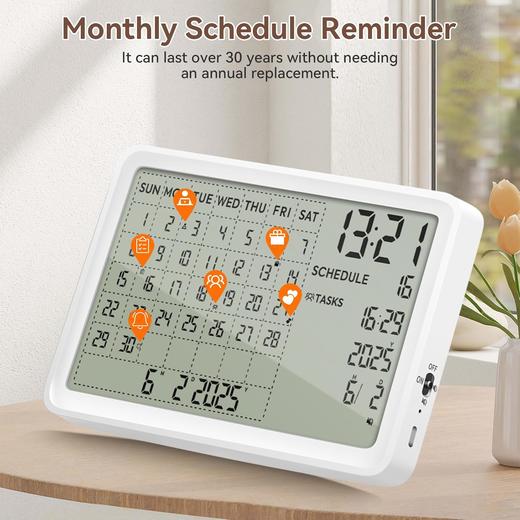 出口美国 2025年新款高品质 8英寸数字多功能日历 日程规划 任务提醒 闹钟功能 3个月续航 商品图7