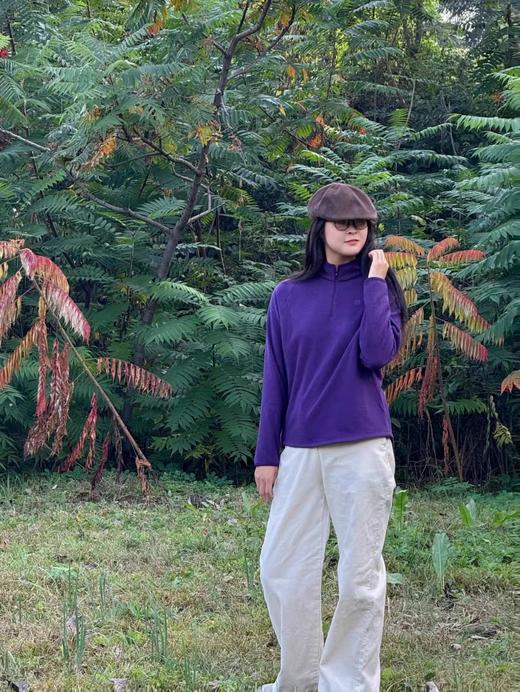 KOLON SPORT KL小树抓绒衣女士微宽松保暖半拉链长袖T恤 商品图2