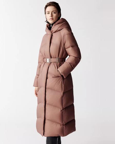 朗姿 【匈牙利白鹅绒】格纹收腰连帽中长羽绒服LCJH04OMC416 商品图2