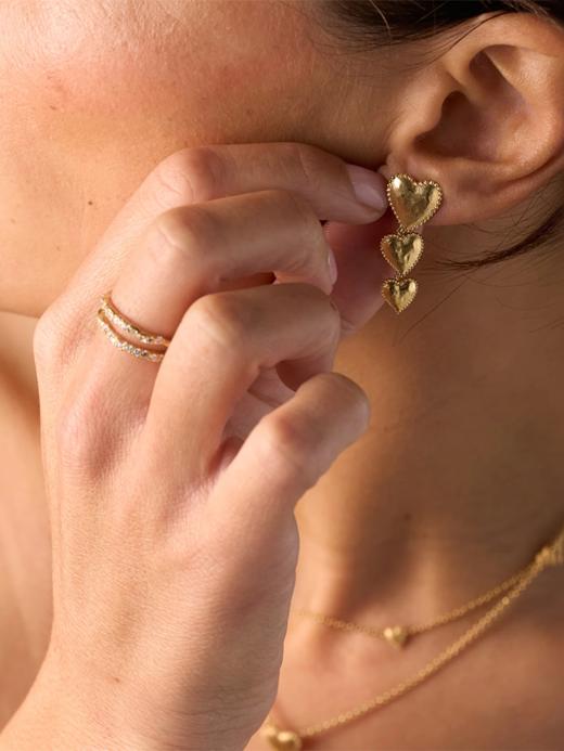 北京仓｜Agapee-AMORI-金色 爱心 耳环［法国设计师］ 商品图2