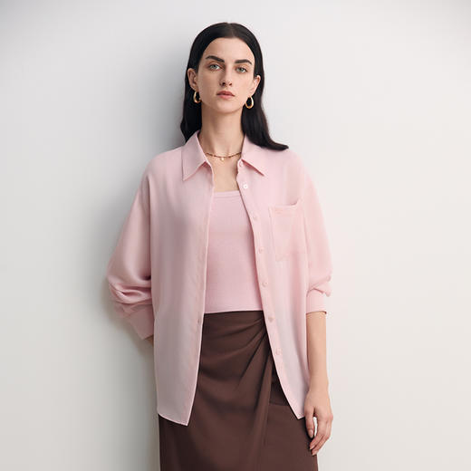 EITIE爱特爱设计感时尚舒适百搭显瘦通勤衬衫上衣女2026春季新款8509206 商品图5