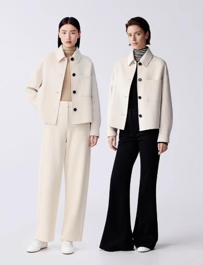 朗姿 双面呢翻领短大衣夹克外套LCJH02HHC406 商品图4