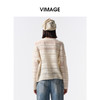 VIMAGE纬漫纪慵懒休闲风圆领镂空肌理绵羊毛针织开衫2026春季新款V2501108 商品缩略图5