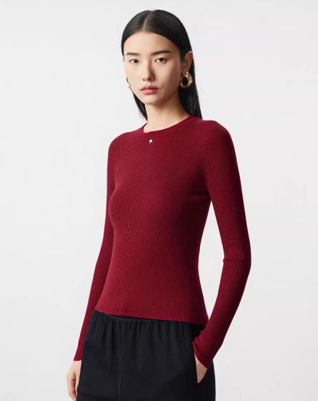 朗姿 【100%山羊绒】气质修身圆领针织打底衫LCJH00KPR451 商品图0