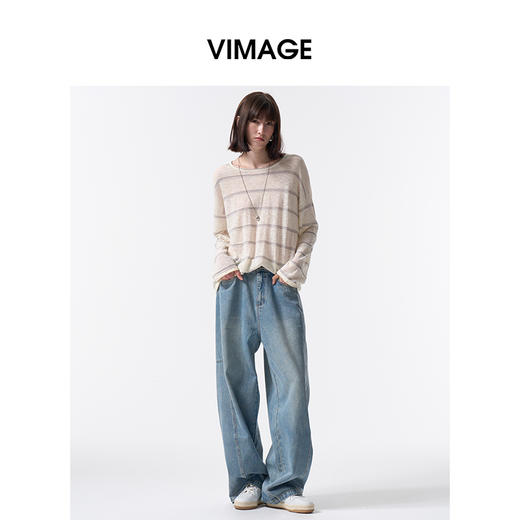 VIMAGE纬漫纪时尚百搭慵懒松弛针织衫上衣2026春季新款V2501109 商品图1