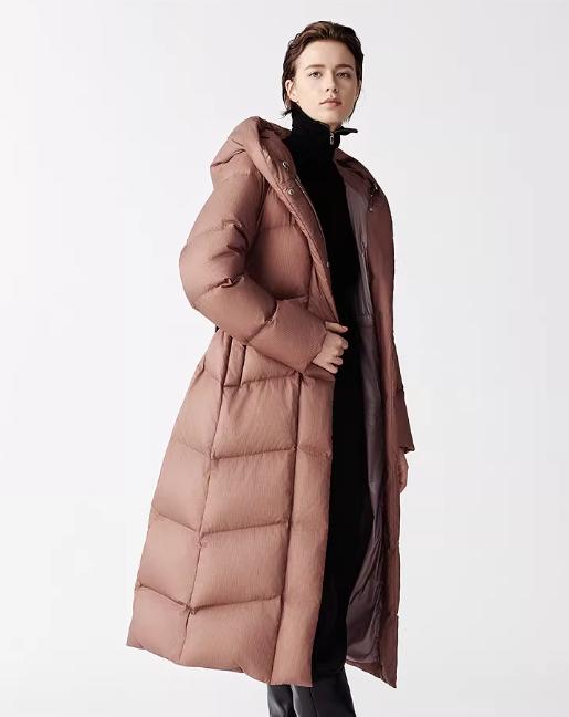 朗姿 【匈牙利白鹅绒】格纹收腰连帽中长羽绒服LCJH04OMC416 商品图3