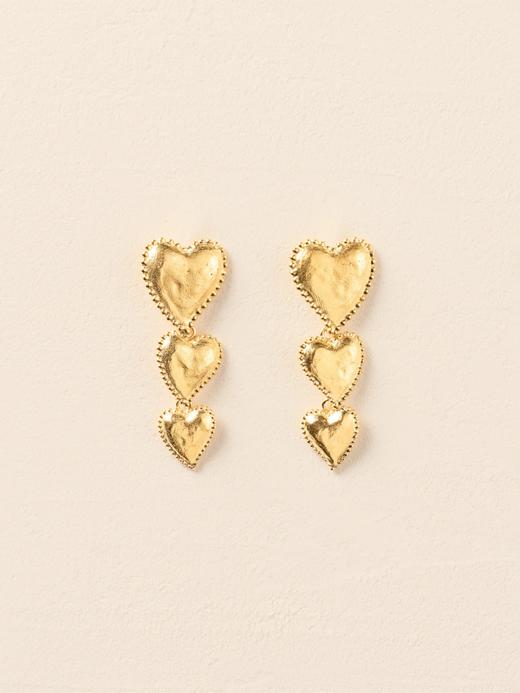 北京仓｜Agapee-AMORI-金色 爱心 耳环［法国设计师］ 商品图1