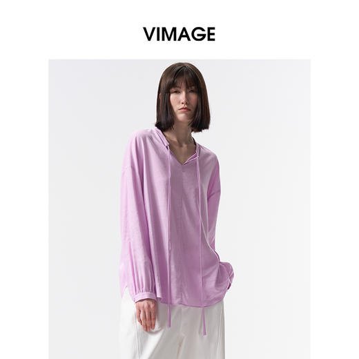 VIMAGE纬漫纪2026春季新款时尚显瘦简约通勤百搭上衣V2513212 商品图2