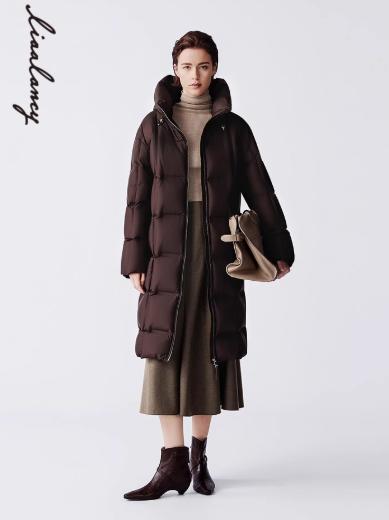 朗姿 【匈牙利白鹅绒】百搭连帽中长羽绒服LAJH00OLC410 商品图3