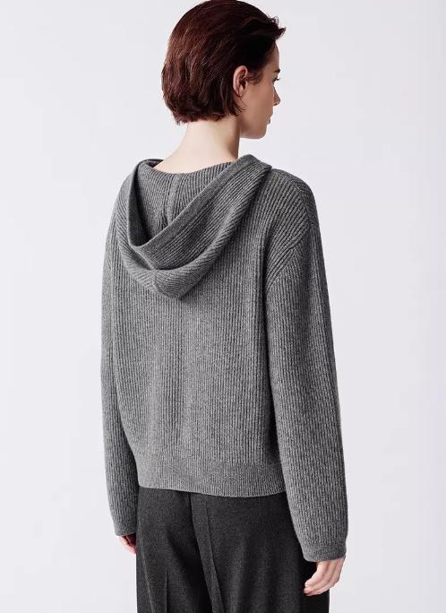 朗姿【 羊毛羊绒】连帽针织衫毛衣外套LSJH05KCD469 商品图2