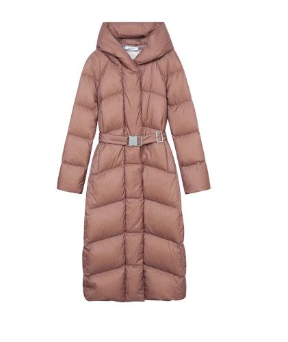 朗姿 【匈牙利白鹅绒】格纹收腰连帽中长羽绒服LCJH04OMC416 商品图6