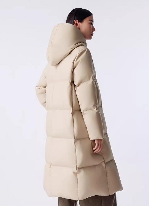 朗姿 鹅绒简约廓形磁吸暗扣连帽长款羽绒服LCJH03OLC721 商品图3