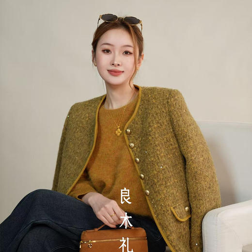 【特价不退换】良木礼鹅绒小香外套（0315） 商品图0