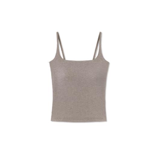 亚麻法式方领细肩带吊带2025夏季新款修身针织上衣 商品图1