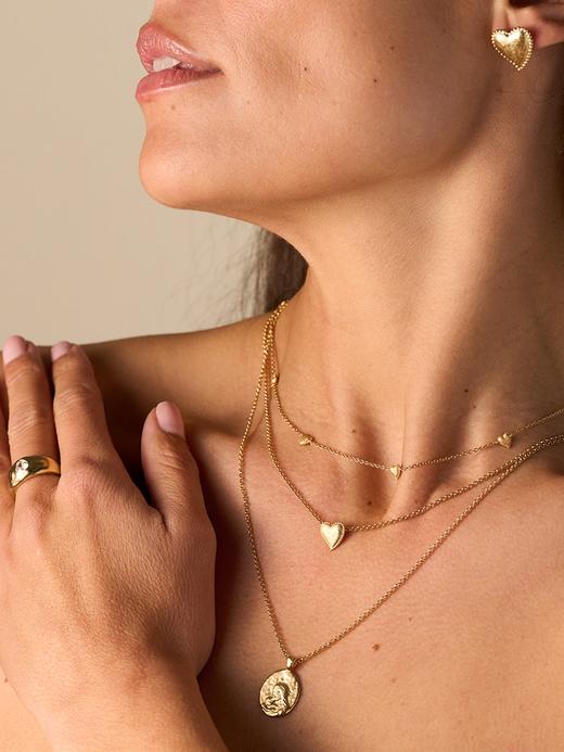 北京仓｜Agapee-AMORI-金色 爱心 耳钉［法国设计师］ 商品图3