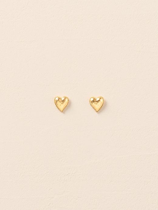 北京仓｜Agapee-AMORI-金色 爱心 耳钉［法国设计师］ 商品图1