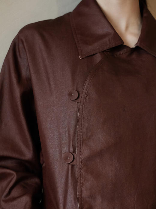 盛唐婧 | 真丝红云纱中式时尚风衣裙 商品图3