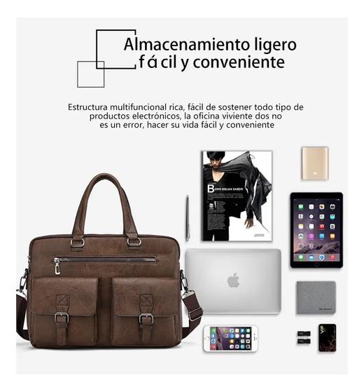 男士大容量手提包 商务出差公文包 可斜挎 棕色 商品图1