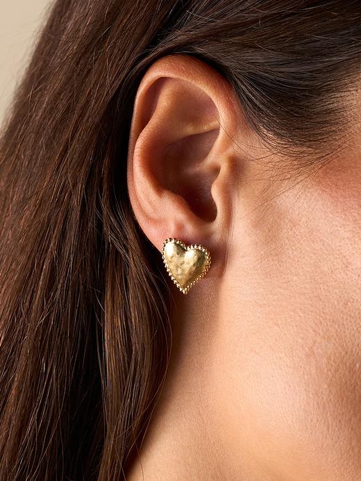 北京仓｜Agapee-AMORI-金色 爱心 耳钉［法国设计师］ 商品图0