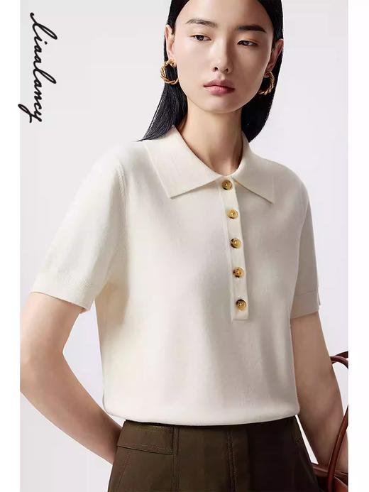 朗姿Polo针织短袖LA7B艺术几何LAJP00KPR436G31 商品图1