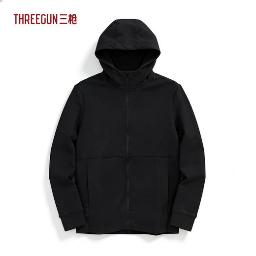 Threegun三枪 【空气棉】长袖连帽开襟男衫-82357A011 商品图2