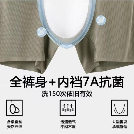 【3条装】象&兔男士内裤超薄冰丝7A抑抗菌冰蚕丝凉感速干透气四角裤夏季 X-I3 商品图2