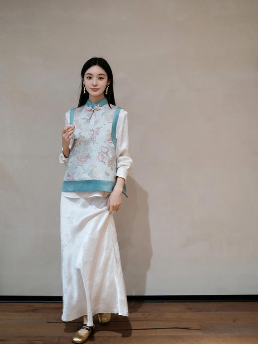 盛唐牡丹 | 龙凤呈祥重缎织金宋锦马甲 商品图5