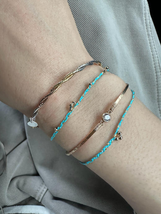 SpoiledBrat Jewelry18K金编织系列幸运彩绳土耳其蓝手链 商品图1