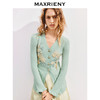 玛克门店发货：MAXRIENY绿意针织薄荷绿绣花v领修身外套女(货号:MC85JA789) 商品缩略图2