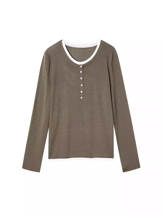 朗姿假两件针织套头衫LAJP03KPR455K41 商品图1