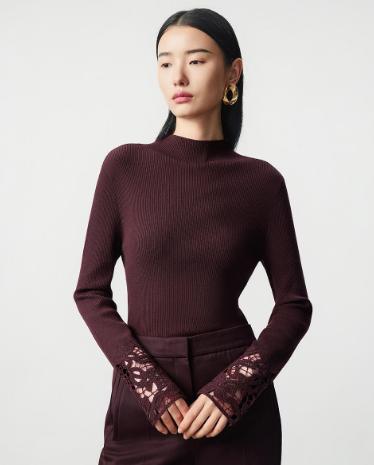 朗姿 袖口镂空针织衫LCJH01KPR417 商品图1