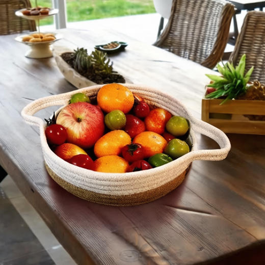 【3个装】美国 taakcc 环保高端 棉绳编织收纳篮 零食玩具饰品整理收纳 X003SPUGLN 商品图3