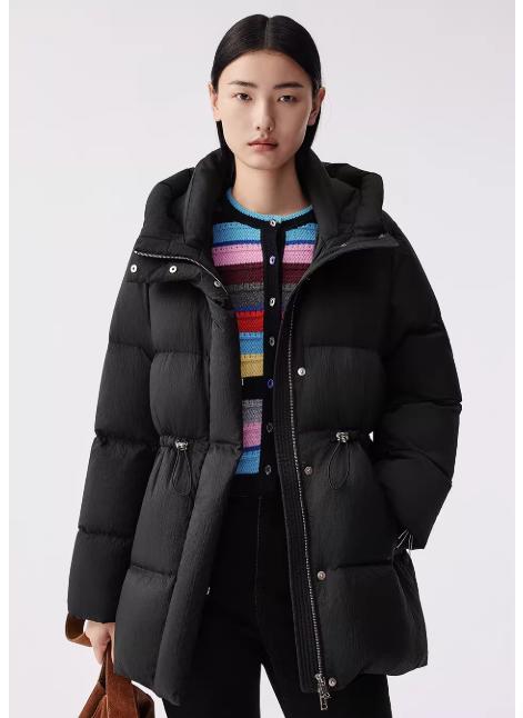 朗姿 【匈牙利白鹅绒】百搭抽绳收腰连帽羽绒服LAJH02OYC422 商品图2