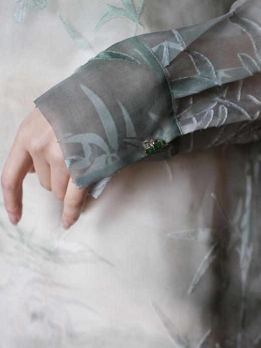 盛唐牡丹 | 竹烟波月真丝绡女上衣 商品图5