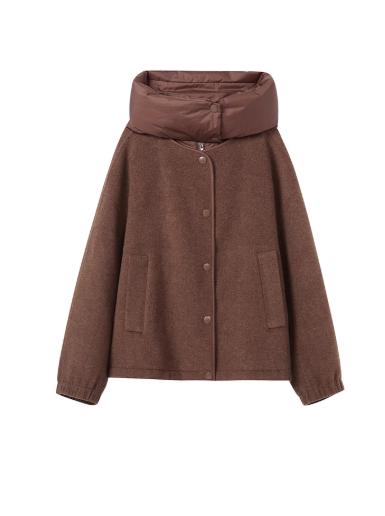 朗姿 【匈牙利鹅绒】连帽气质短款毛呢羽绒服LCJH04HHC434 商品图8