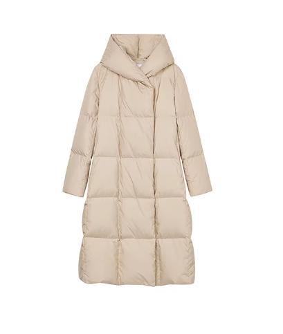 朗姿 鹅绒简约廓形磁吸暗扣连帽长款羽绒服LCJH03OLC721 商品图8