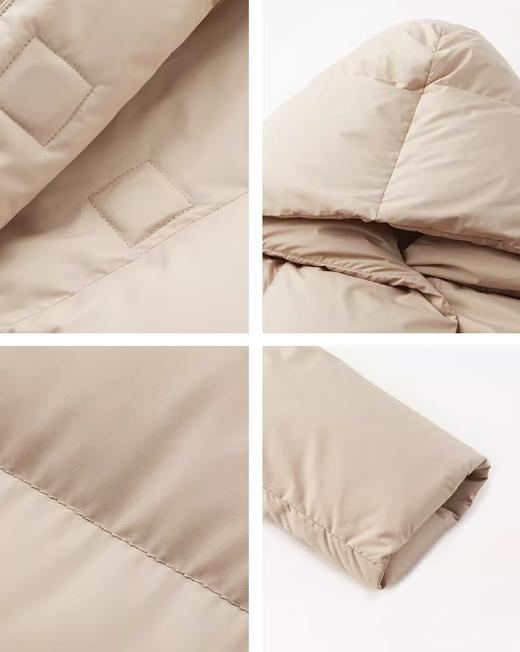 朗姿 鹅绒简约廓形磁吸暗扣连帽长款羽绒服LCJH03OLC721 商品图7