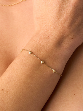 北京仓｜Agapee-AMORI-金色 爱心 手链［法国设计师］