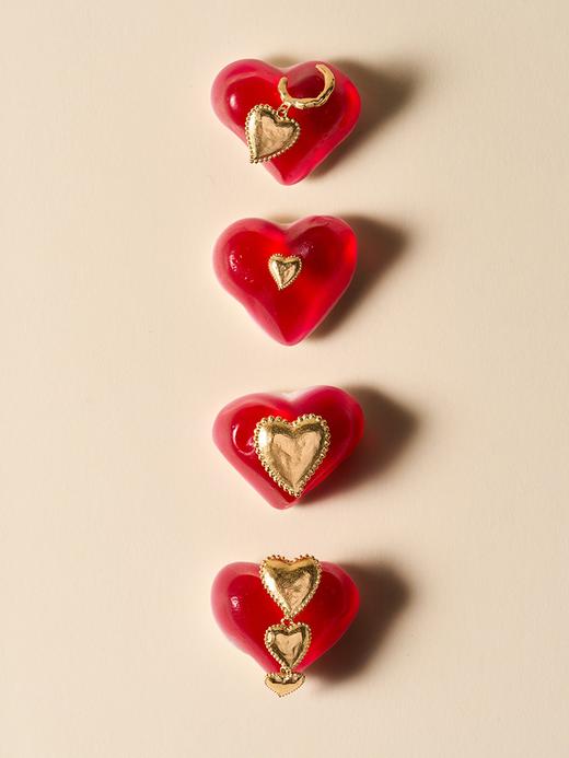 北京仓｜Agapee-AMORI-金色 爱心 耳钉［法国设计师］ 商品图3