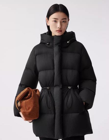 朗姿 【匈牙利白鹅绒】百搭抽绳收腰连帽羽绒服LAJH02OYC422 商品图0